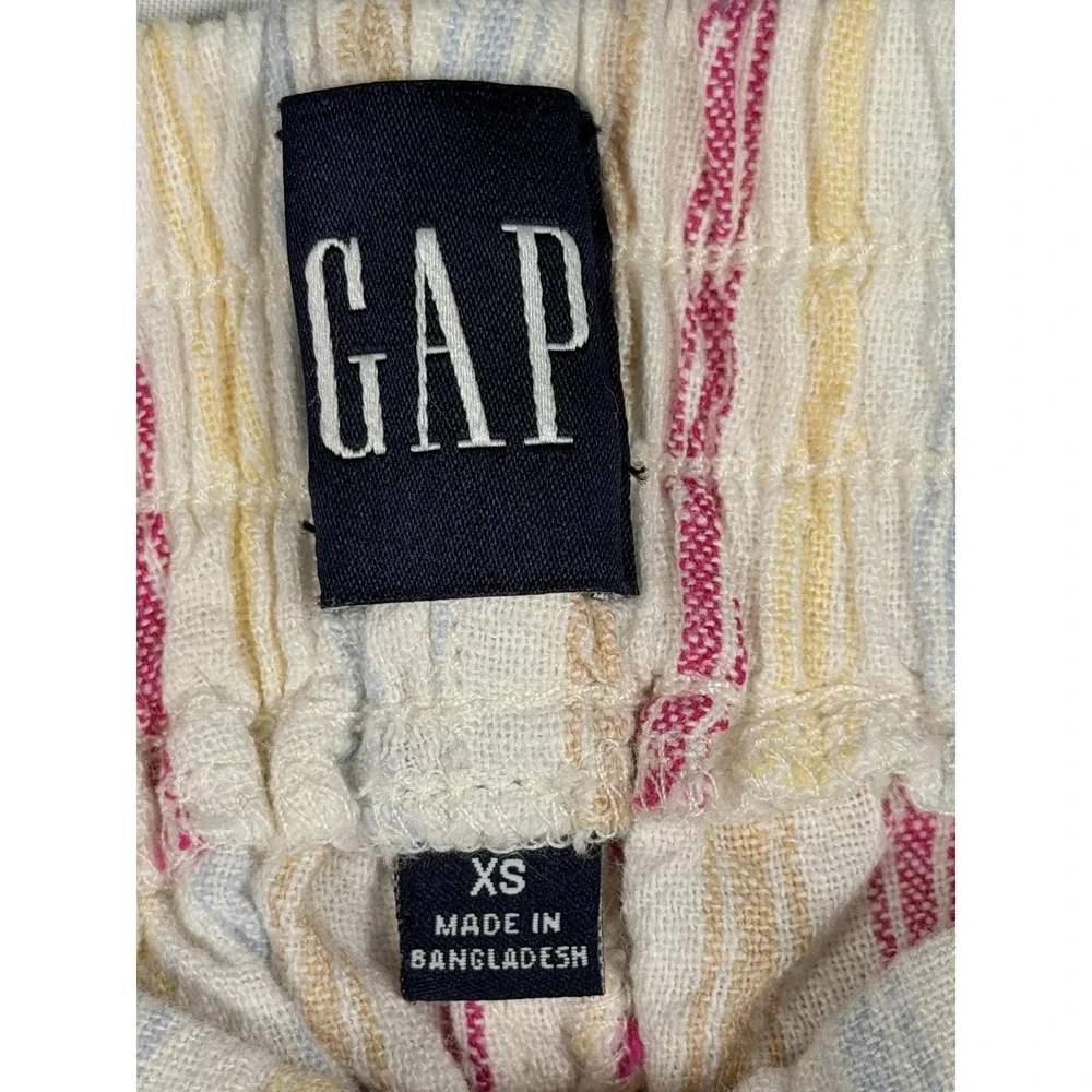 Gap Shorts Womens XS Multicolor Striped Linen Rayon Seersucker Chino Summer